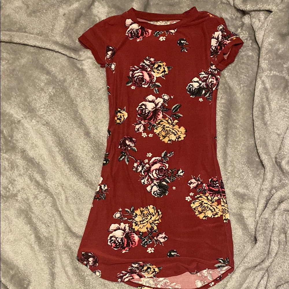 Floral Red Dress